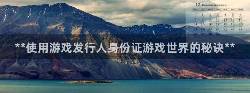 新城平台登录入口官网下载app：**使用游戏发行人身份证游戏世界的秘诀**